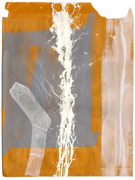 Koperta V    2001    biel gruntowa i kredka olejowa na kopercie manila    71,5 x 49,5cm