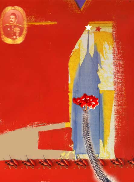 Red Rowan-berry    2003    oil crayon & collage