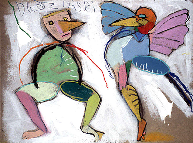 After the Birds II B    1991    acrylic & oil crayon on board    76 x 101cm