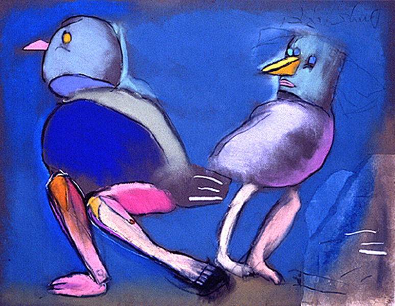After the Birds VII    1991    acrylic & oil crayon on board    50 x 65cm