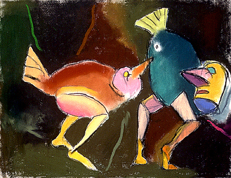 After the Birds XX    1993    oil crayon on paper    50 x 70cm