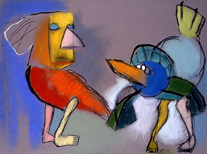 After the Birds II A    1992    pastel & oil crayon on paper    50 x 65cm