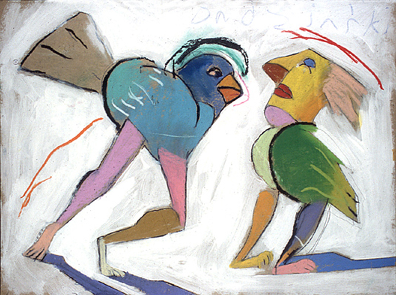 After the Birds III    1991    acrylic & oil crayon on board    76 x 101cm