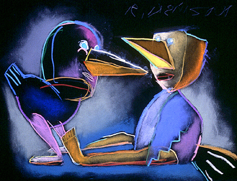 After the Birds XXIV    1993    oil crayon on paper    50 x 70cm