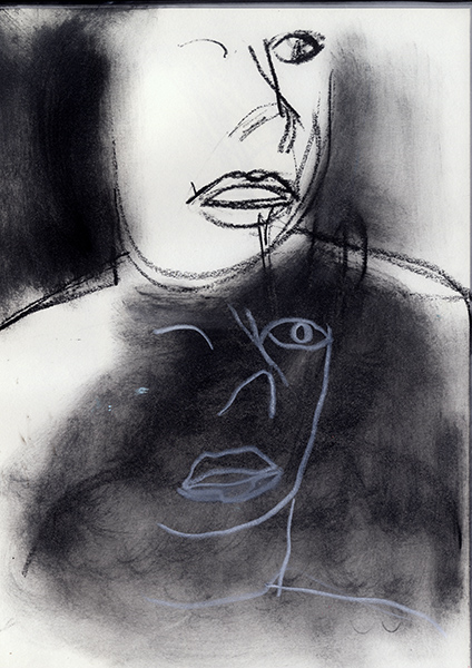 Portrait from pre-memory #37    1990 - 1999    oil crayon    31 x 24cm