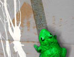 Froggsie    oil crayon & collage