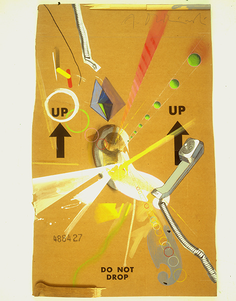 Up-up    1984    oil crayon, acrylic & collage    104 x 64cm