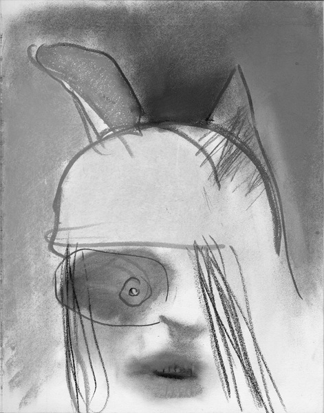 Portrait from pre-memory #1    1990 - 1999    oil crayon    31 x 24cm