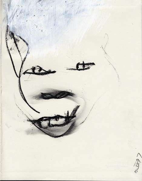 Portrait from pre-memory #14    1990 - 1999    oil crayon    31 x 24cm