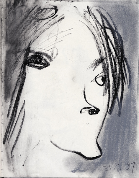 Portrait from pre-memory #15    1990 - 1999    oil crayon    31 x 24cm