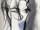 Portrait from pre-memory #13    oil crayon    31 x 24cm